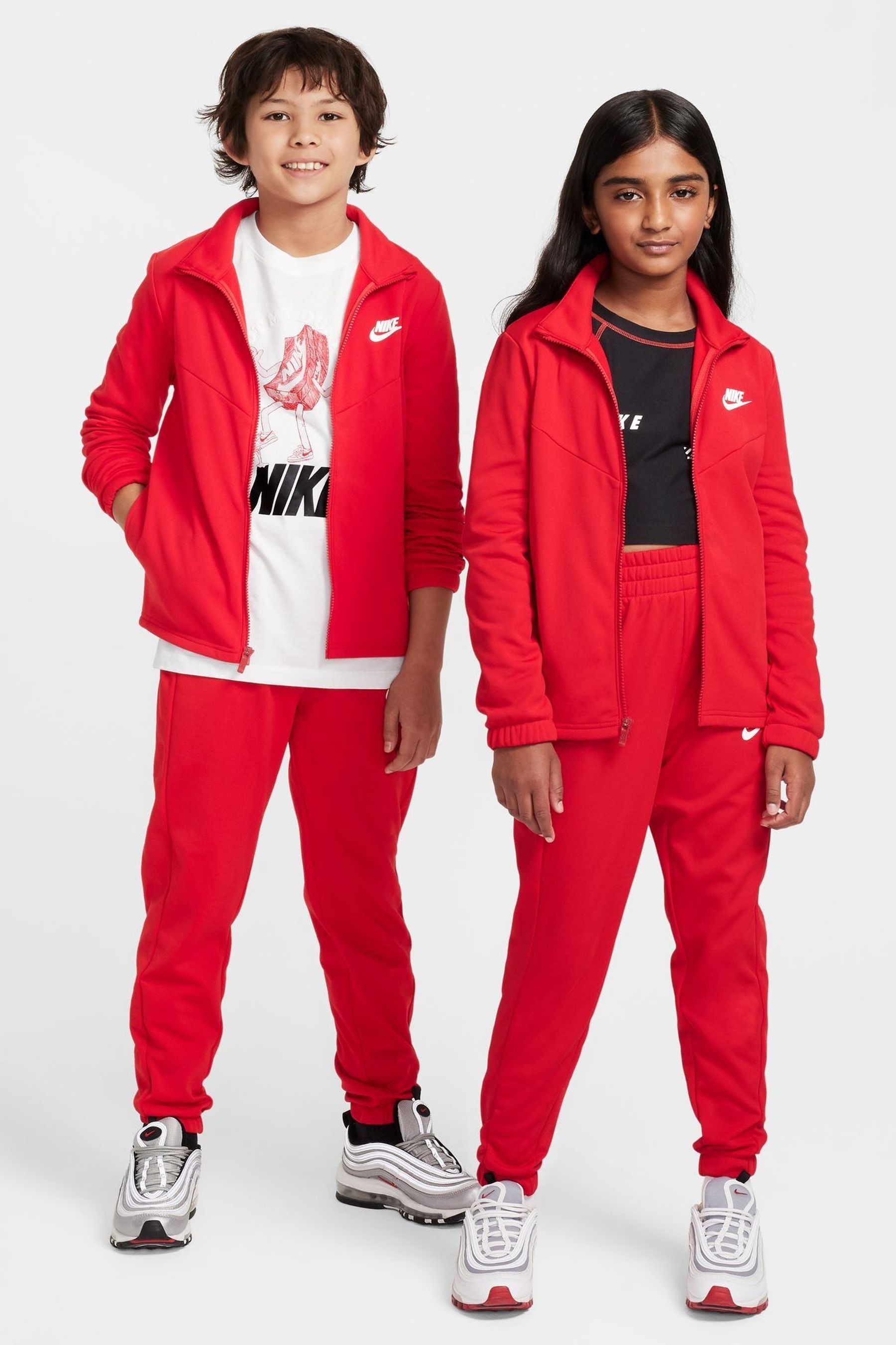 Red nike poly tracksuit top
