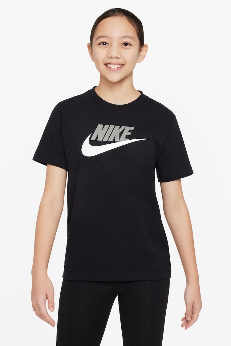 Nike Black HBR Logo 100% Cotton T-Shirt - Image 1 of 3