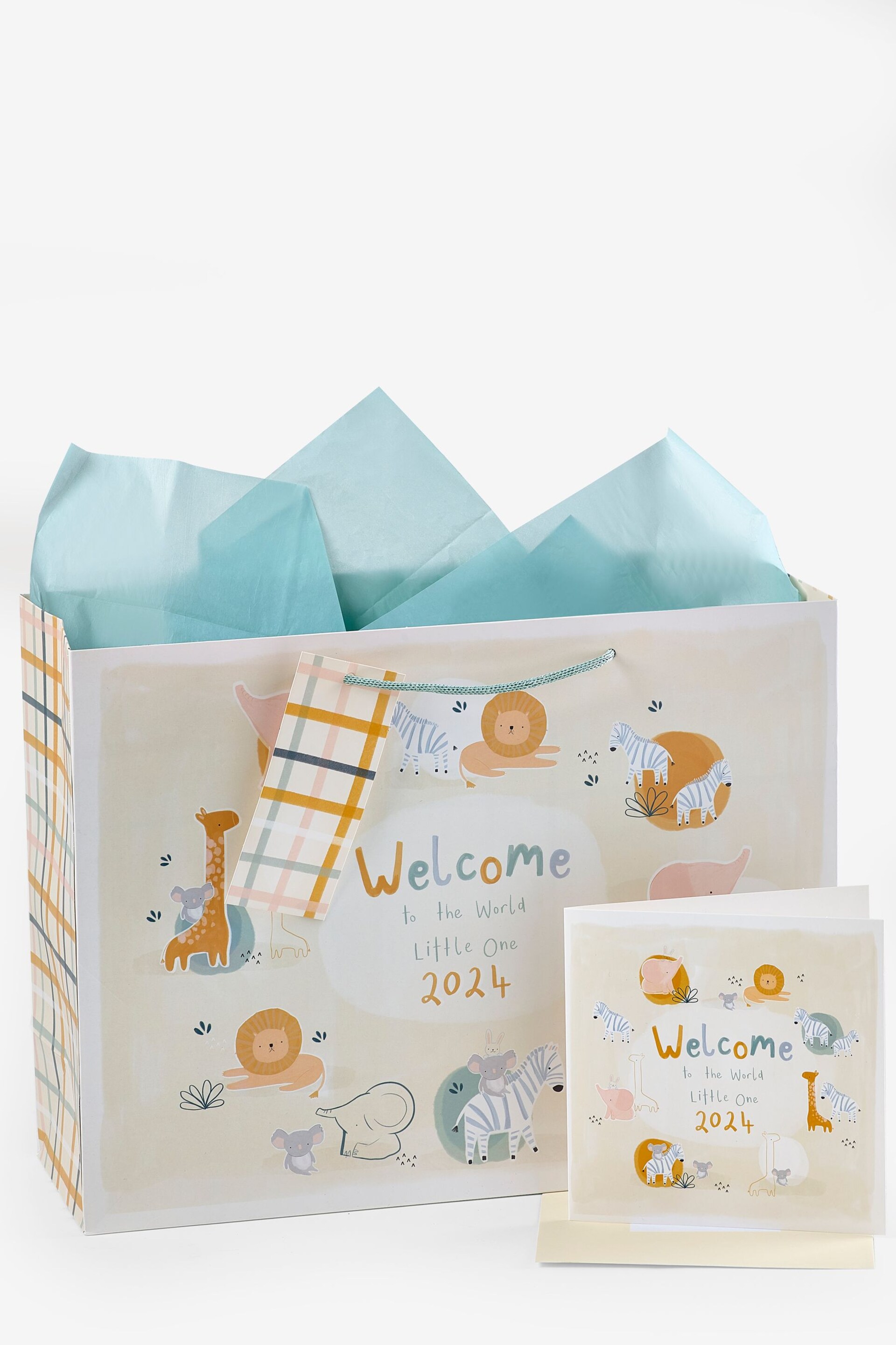 Yellow Born in 2024 Jungle Gift Bag and Card Set - Image 4 of 4