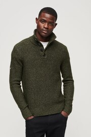 Superdry Green Chunky Button High Neck Jumper - Image 1 of 6