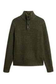 Superdry Green Chunky Button High Neck Jumper - Image 4 of 6