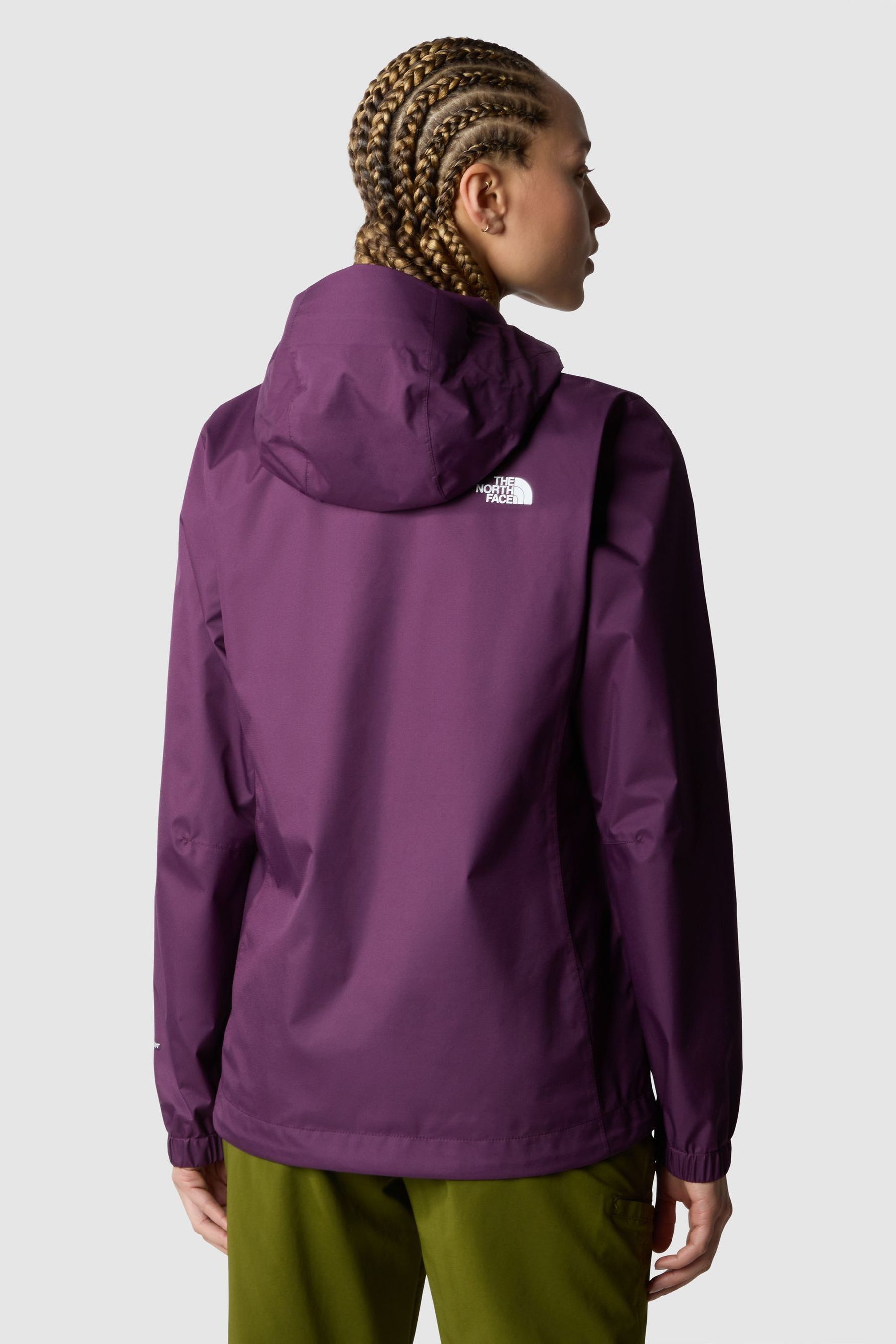 Purple north face rain jacket on sale