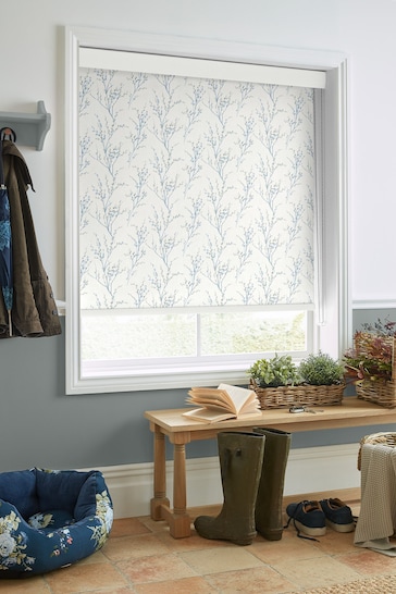Laura Ashley Blue Pussy Willow Made To Measure Roller Blind