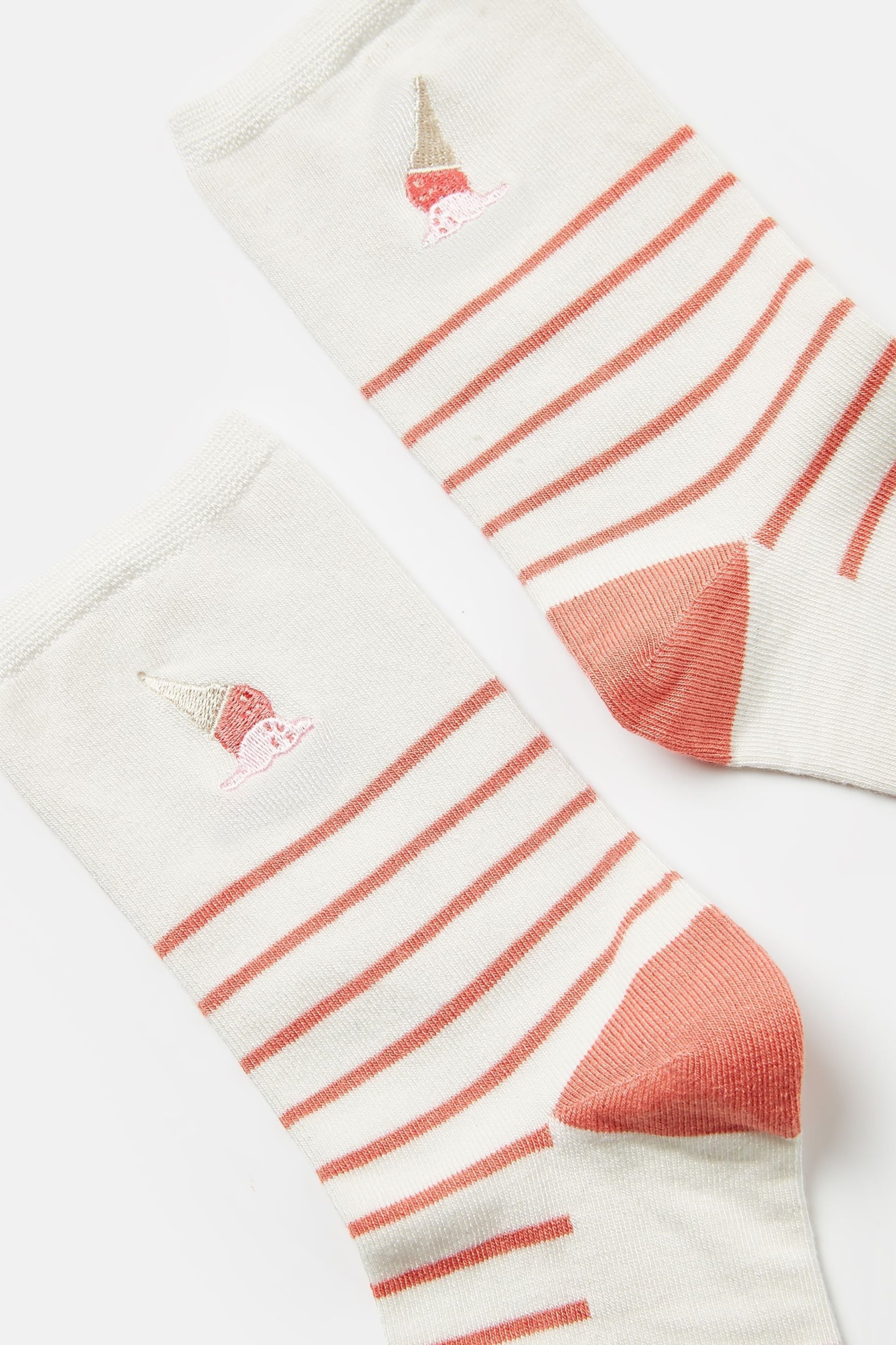 Joules Embroidered Red/White Ankle Socks - Image 2 of 3