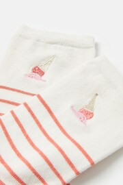 Joules Embroidered Red/White Ankle Socks - Image 3 of 3