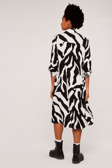 Apricot White Zebra Oversized High Low Dress