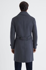 Reiss Airforce Blue Crowd Wool Double Breasted Mid-Length Coat - Image 6 of 7