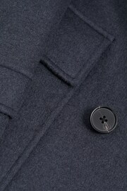 Reiss Airforce Blue Crowd Wool Double Breasted Mid-Length Coat - Image 7 of 7