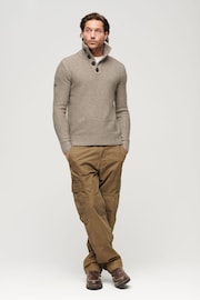 Superdry Beige Chunky Button High Neck Jumper - Image 2 of 6