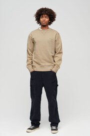 Superdry Beige Overdyed Logo Loose Crew Jumper - Image 2 of 6