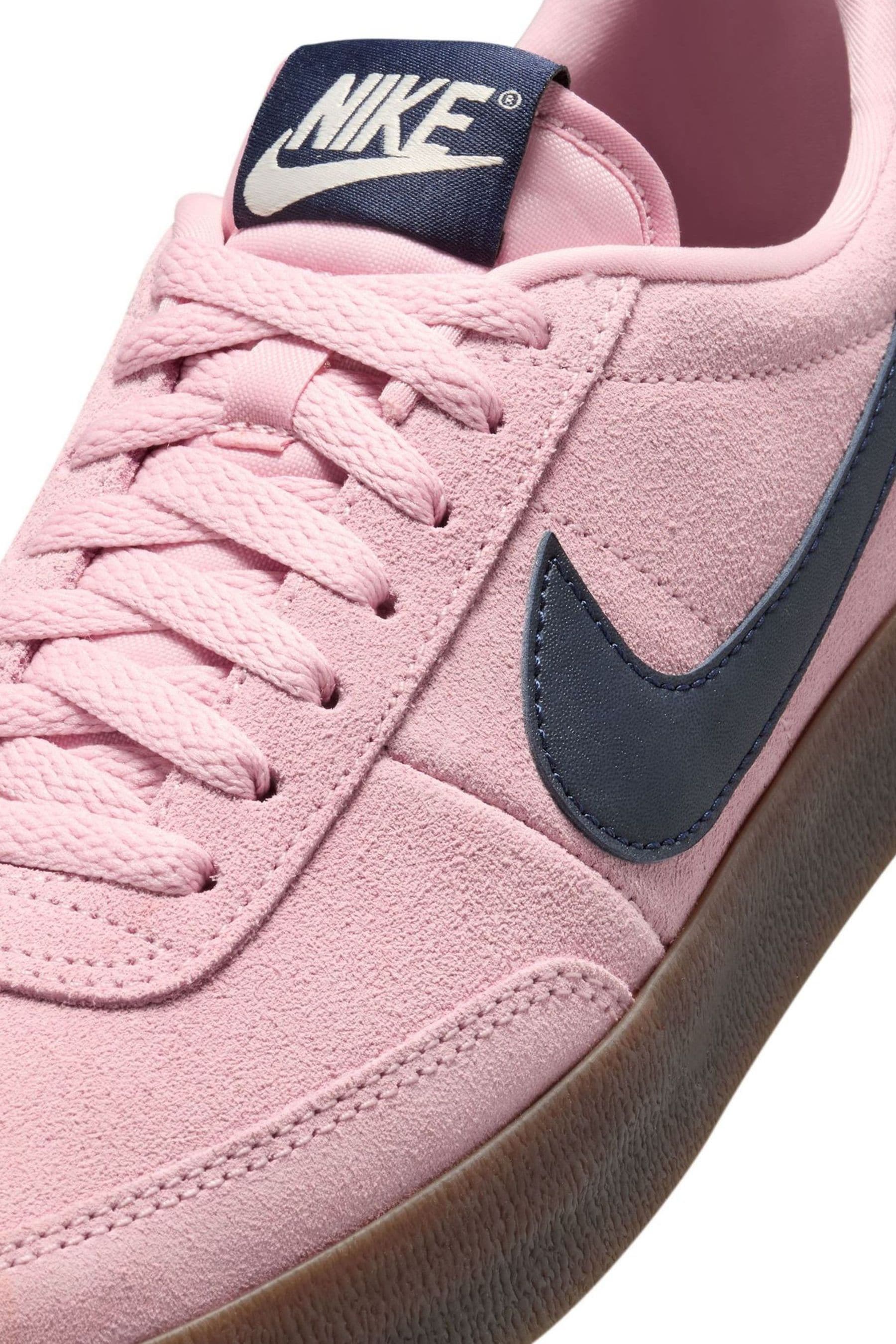 Pink suede nike trainers shop