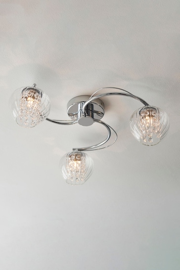 Gallery Home Chrome Digby 3 Bulb Ceiling Light