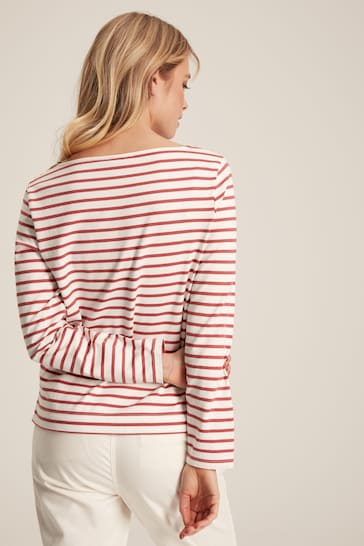 Joules Harbour Pink Striped Long Sleeve Breton Top