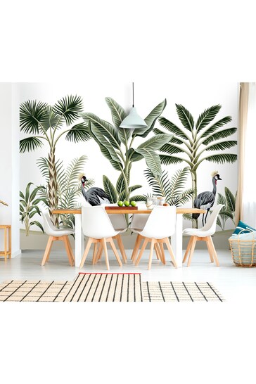 Eighty Two Green Exclusive To Next Two Crested Crane Wall Mural