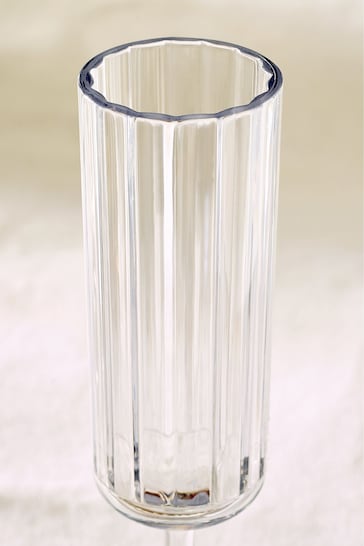 Clear Hollis Plastic Picnic Drinkware Set of 4 Flute Glasses