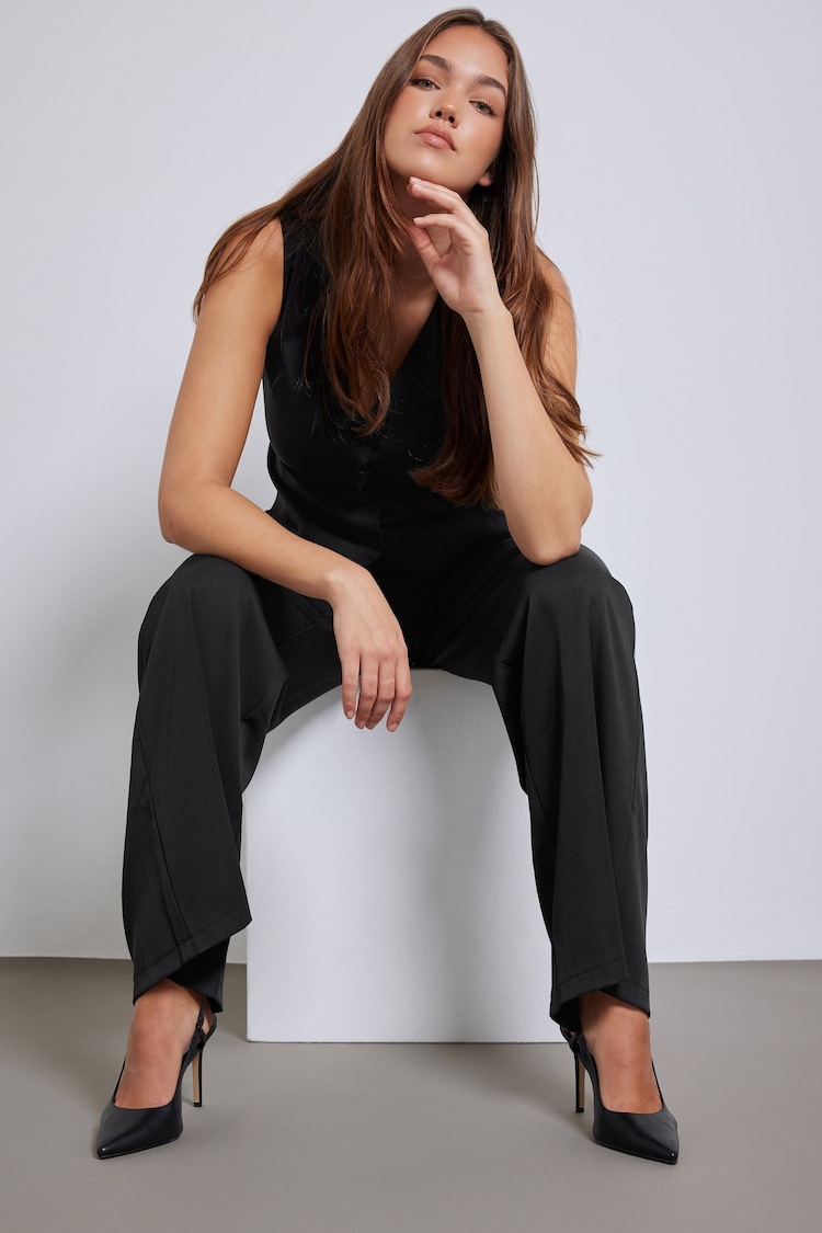 Long Tall Sally Black Tailored Wide Leg Trousers - Image 1 of 1