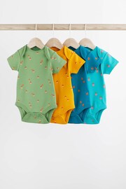 Multi Print Baby Short Sleeve Bodysuits 4 Pack - Image 1 of 6