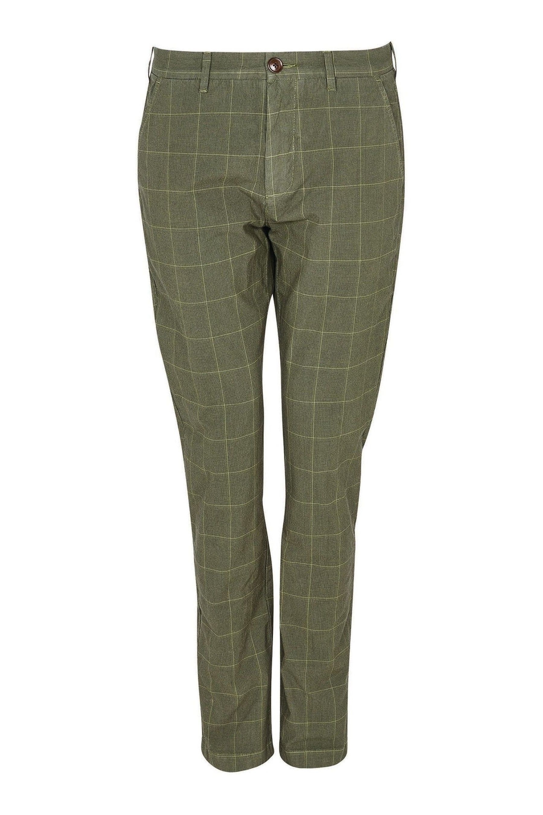 Buy Barbour Green Essential Overdyed Check Trousers from the Next