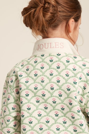 Joules Girls' Burnham Cream Floral Funnel Neck Sweatshirt