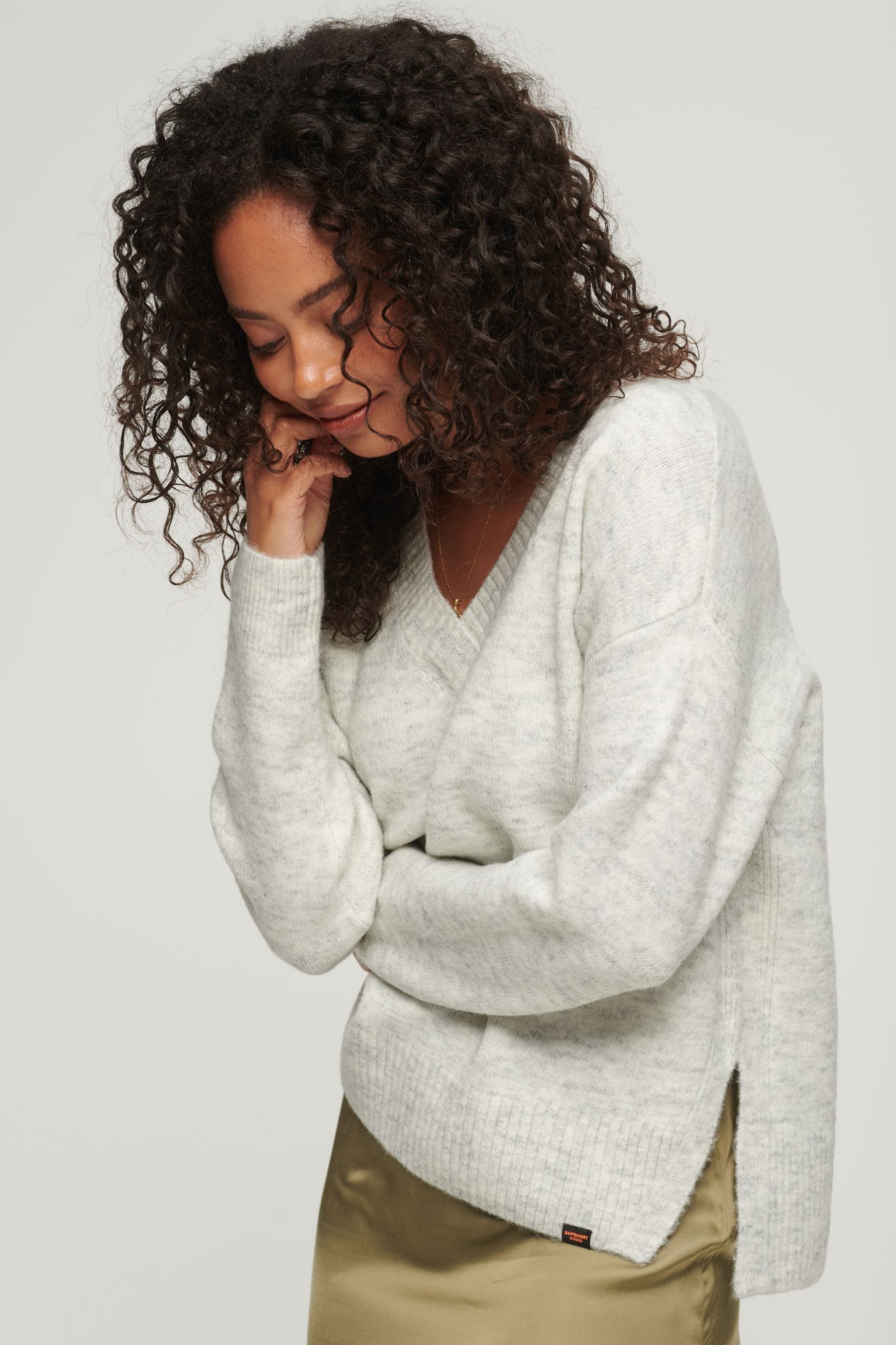 Buy Superdry Grey Oversized V Neck Jumper from Next Canada
