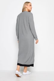 Long Tall Sally Grey Longline Ribbed Cardigan - Image 2 of 4