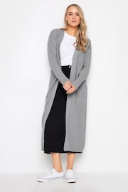 Long Tall Sally Grey Longline Ribbed Cardigan - Image 3 of 4