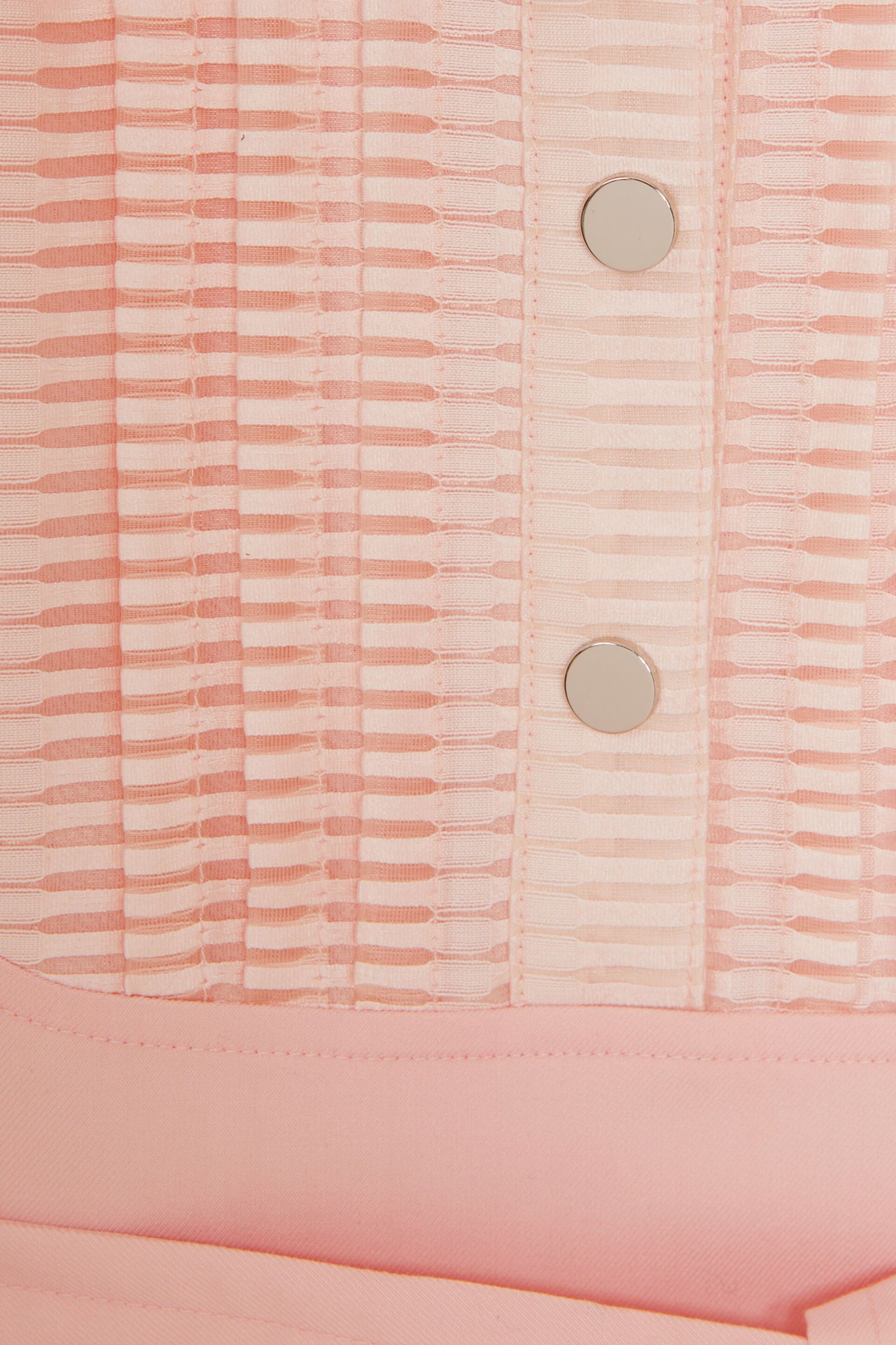 Reiss Pink Wren Junior Collared Belted Short Sleeve Dress - Image 5 of 5