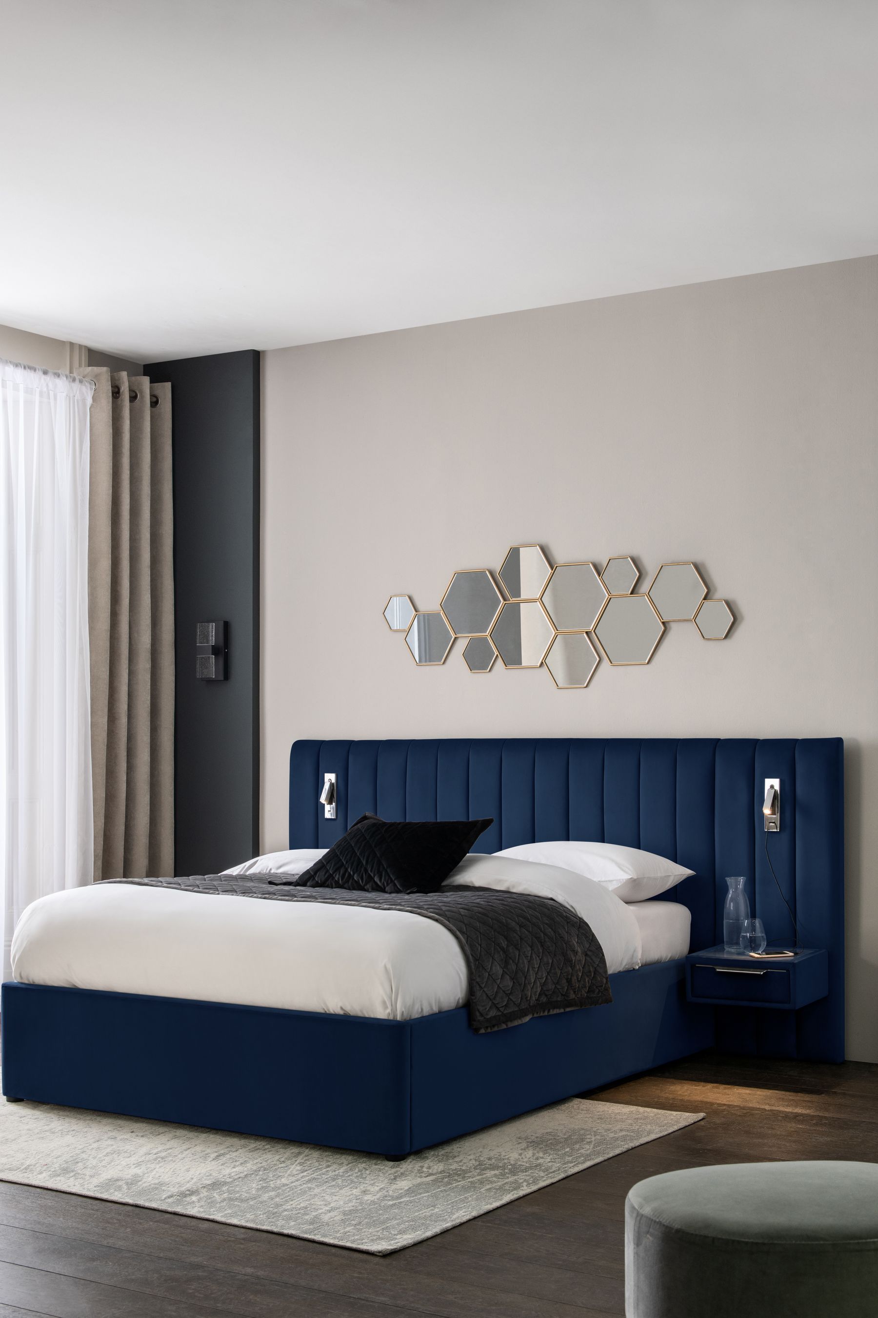 Ottoman bed frame with shop bedside chests