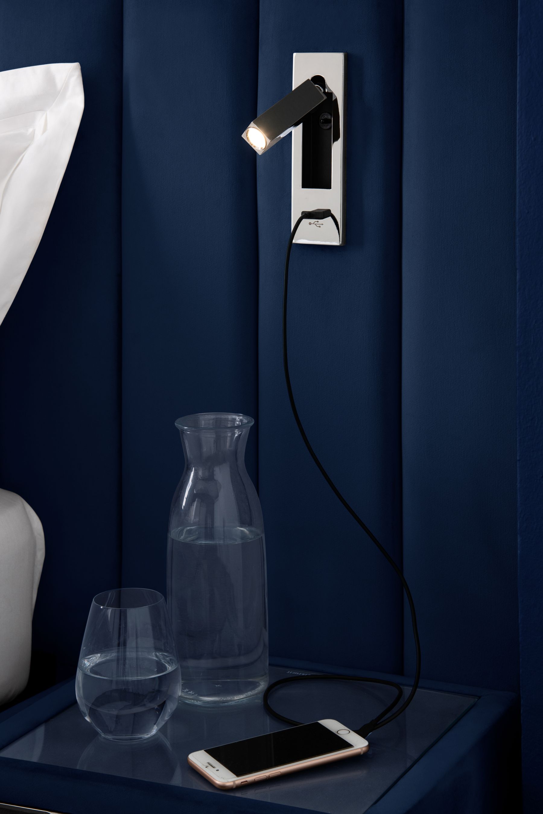 Next blue velvet bed hot sale
