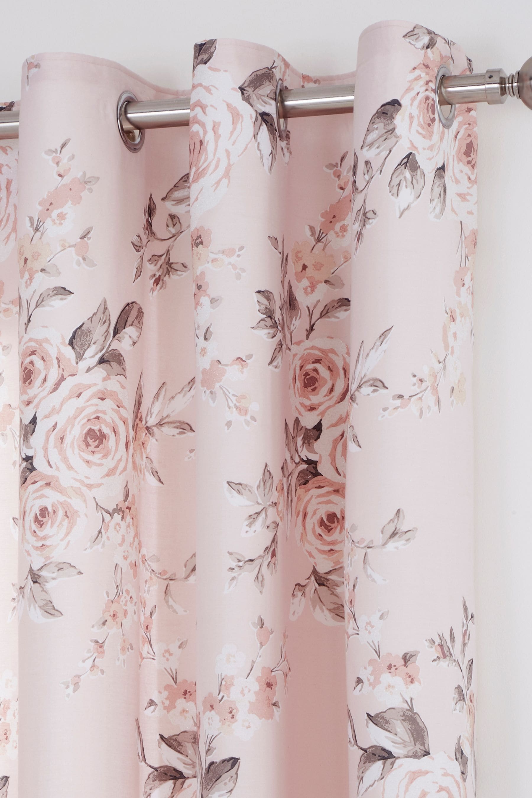 Pink cheap floral curtains