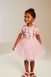 Pink Short Sleeve Disney Princess Twofer Dress (3mths-7yrs) - Image 1 of 8