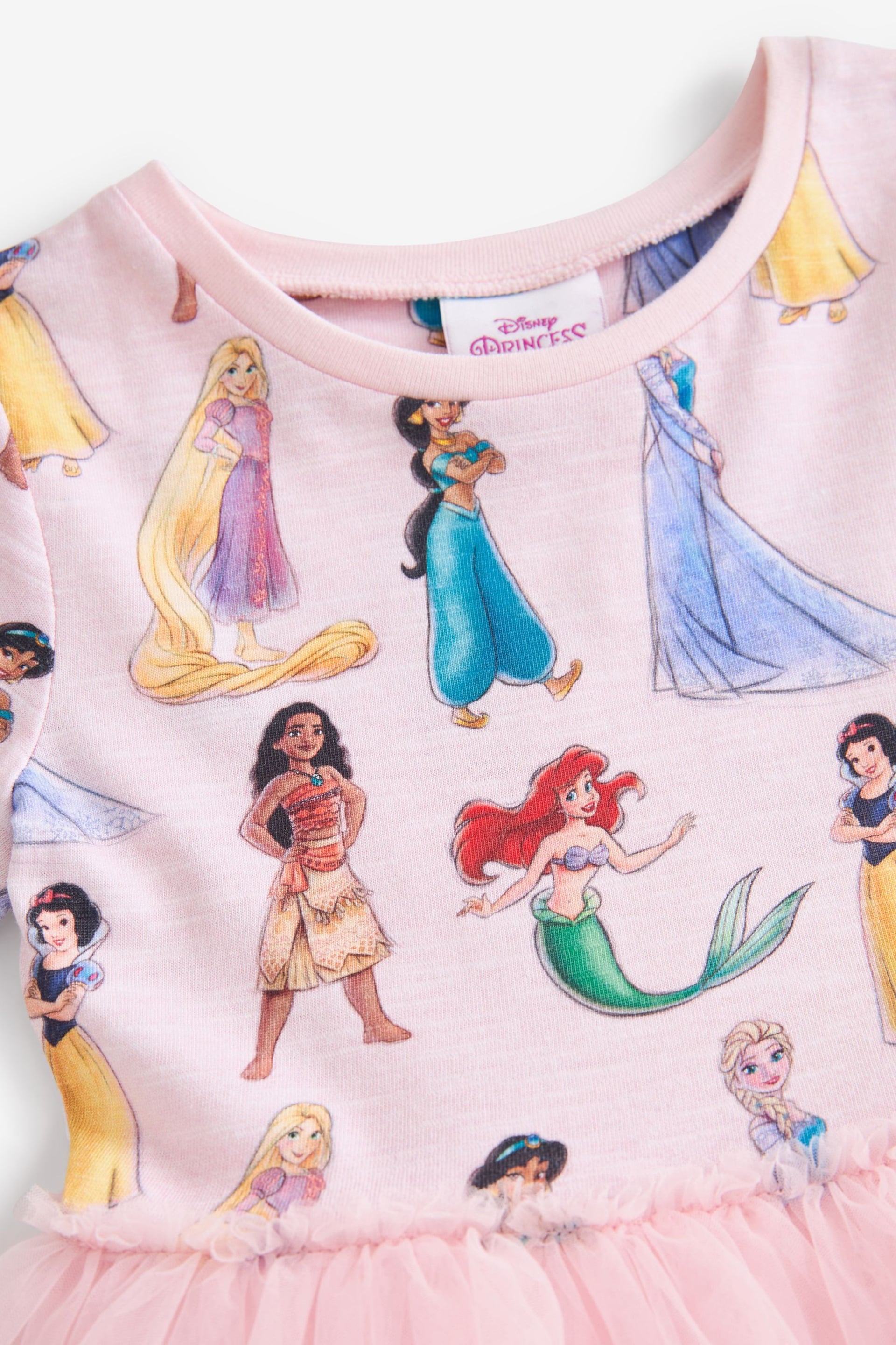 Pink Short Sleeve Disney Princess Twofer Dress (3mths-7yrs) - Image 8 of 8