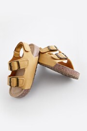 Yellow Standard Fit (F) Double Buckle Cushioned Footbed Sandals - Image 4 of 5