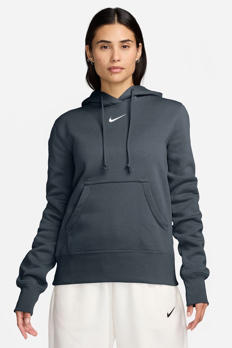 Nike Navy Mini Phoenix Fleece Swoosh Pullover Hoodie - Image 1 of 3