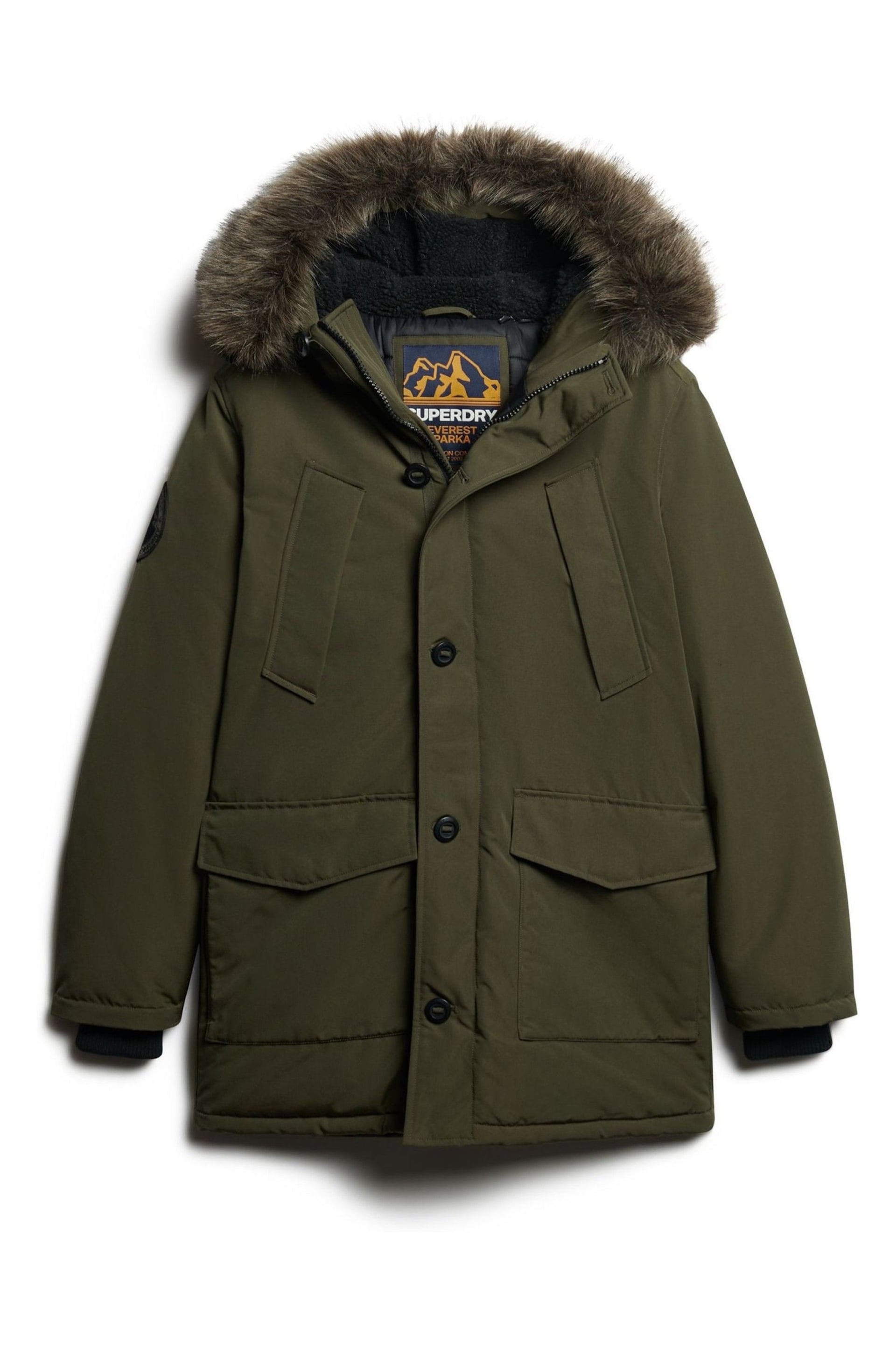 Superdry Green Everest Faux Fur Hooded Parka - Image 4 of 6