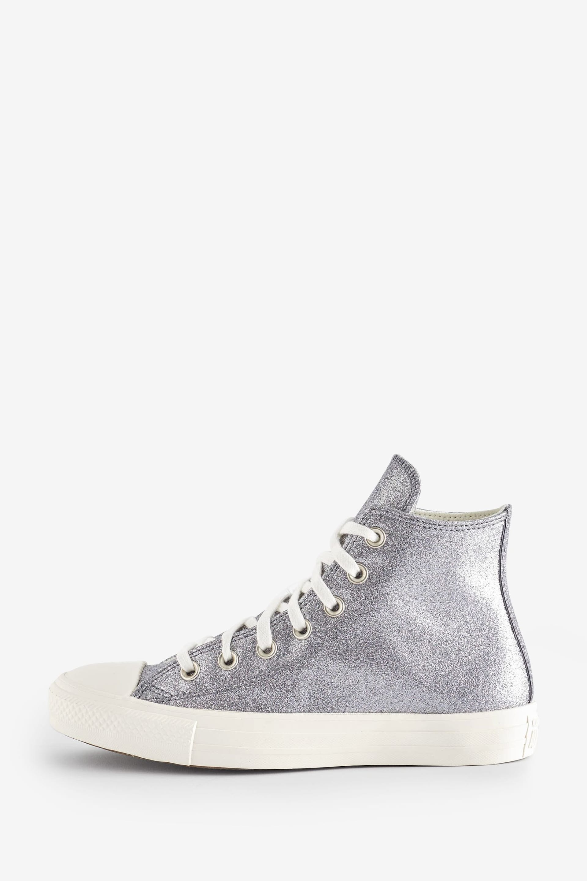Converse Silver Silver Glitter High Top Trainers - Image 2 of 9