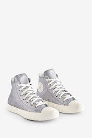 Converse Silver Silver Glitter High Top Trainers - Image 3 of 9
