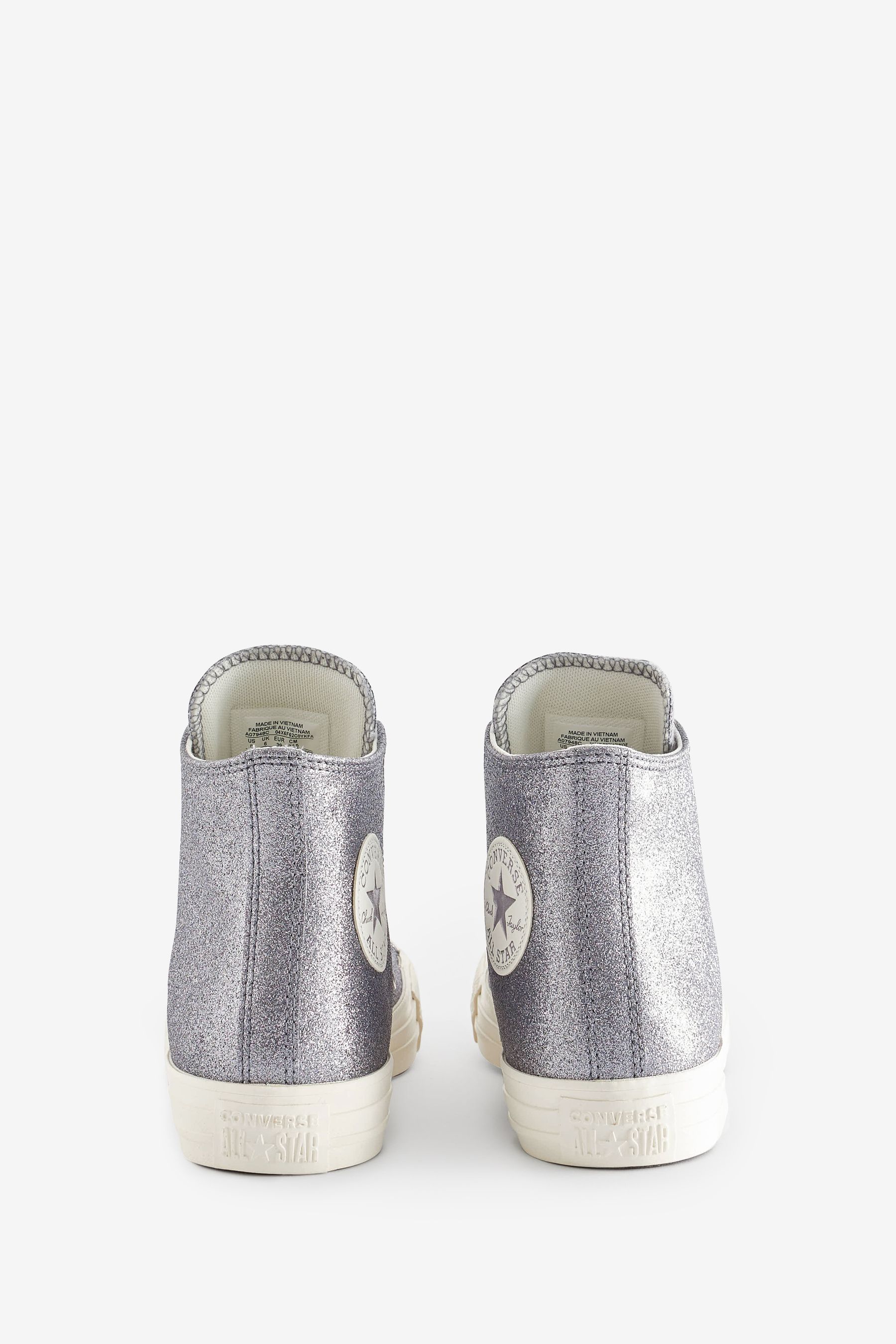 Silver sequin converse top