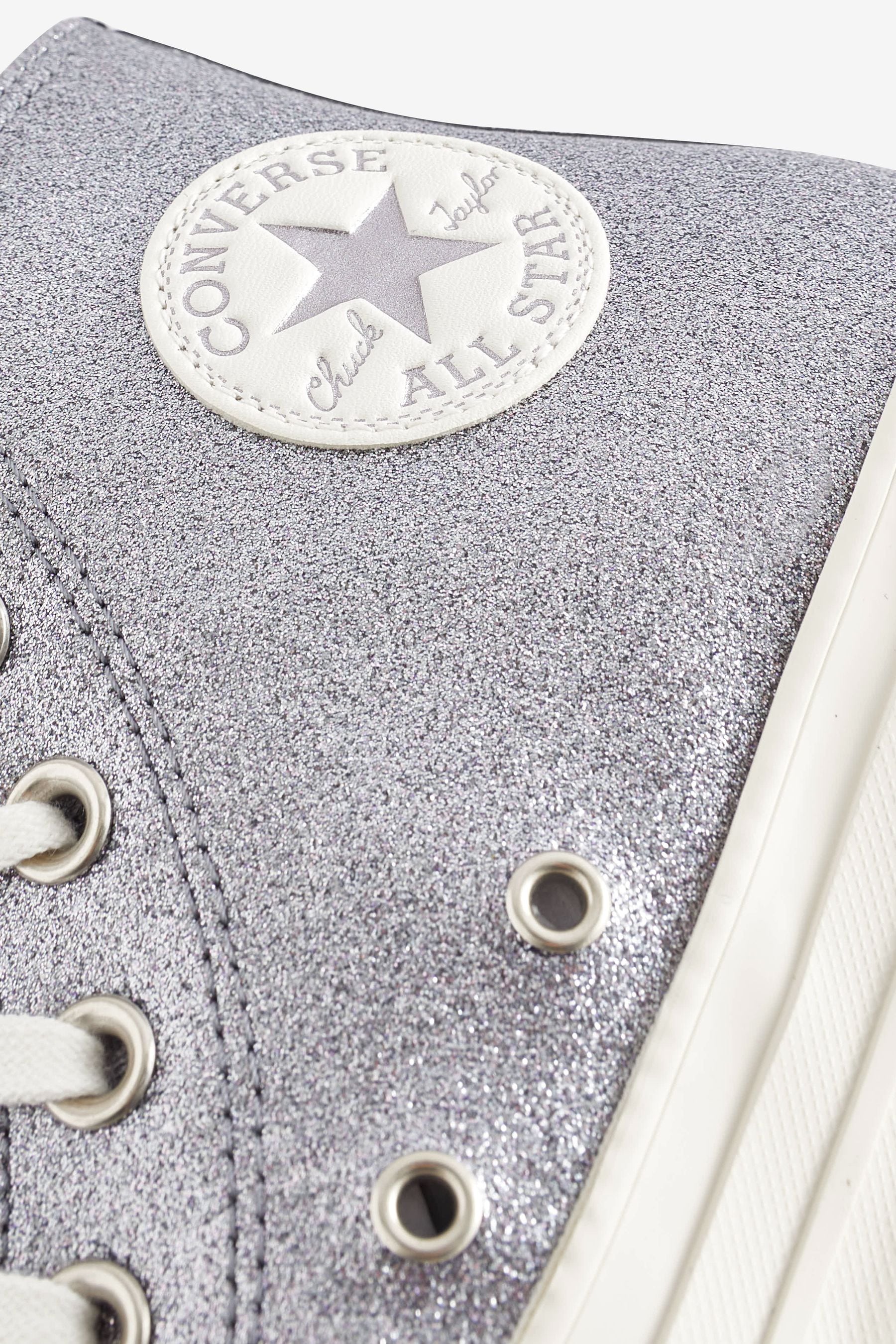 Silver store converse boots