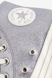 Converse Silver Silver Glitter High Top Trainers - Image 8 of 9