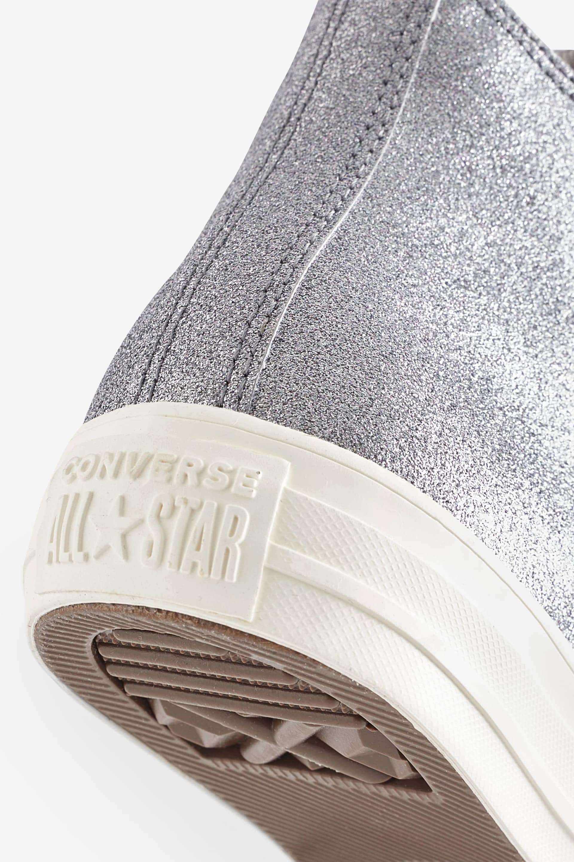 Converse Silver Silver Glitter High Top Trainers - Image 9 of 9