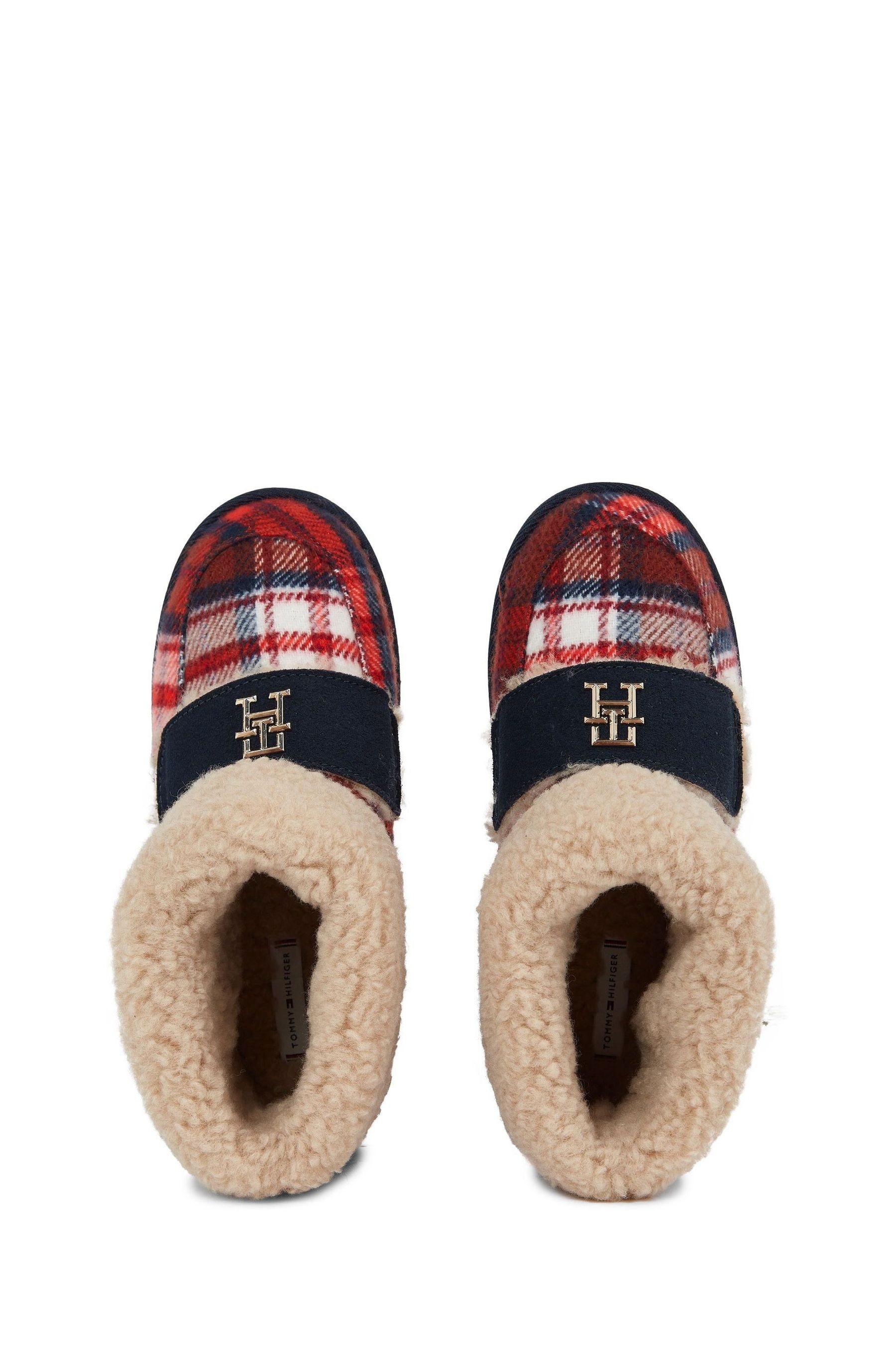 Buy Tommy Hilfiger Red Tartan Check Boot Slippers from Next Luxembourg