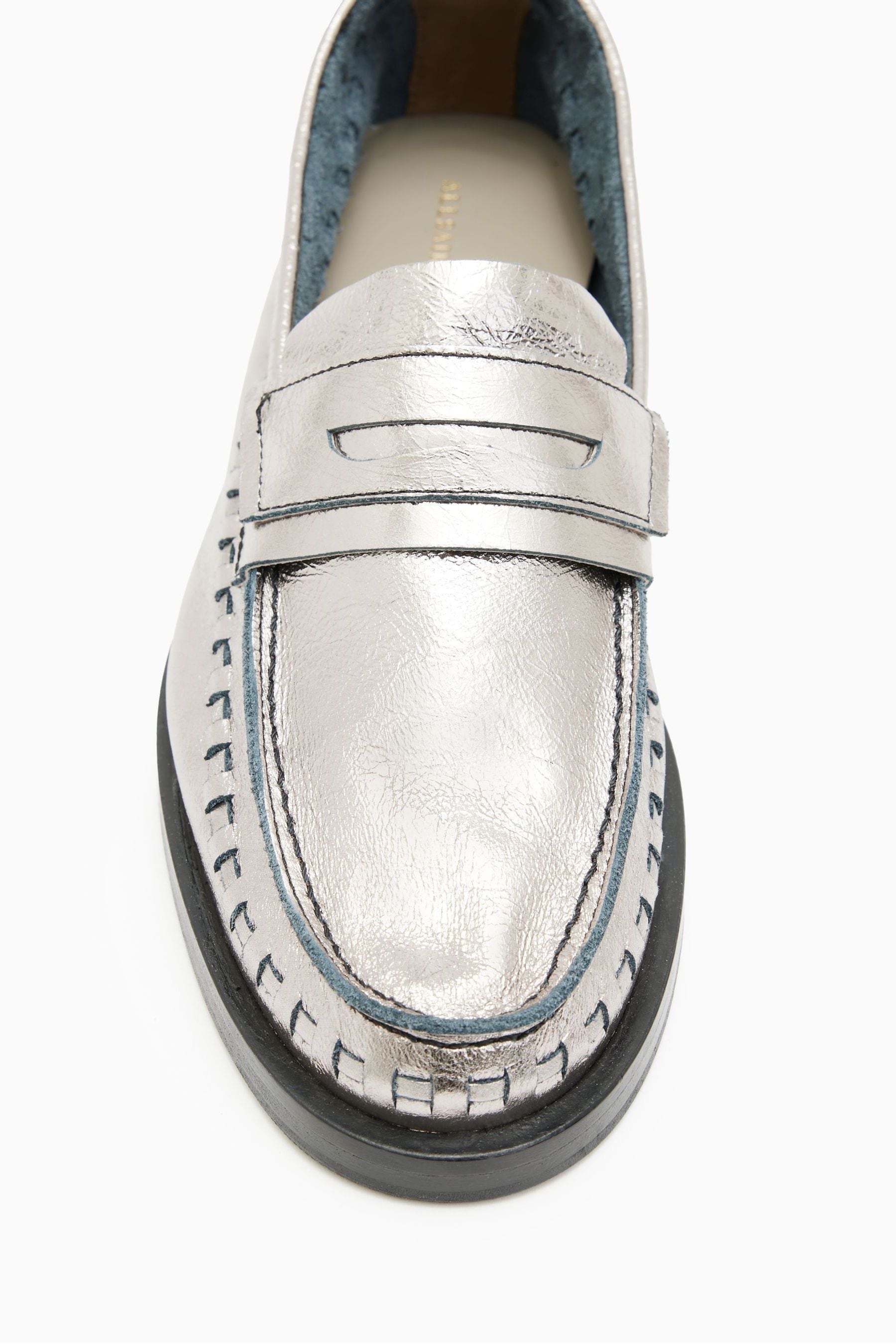 Silver outlet loafers next