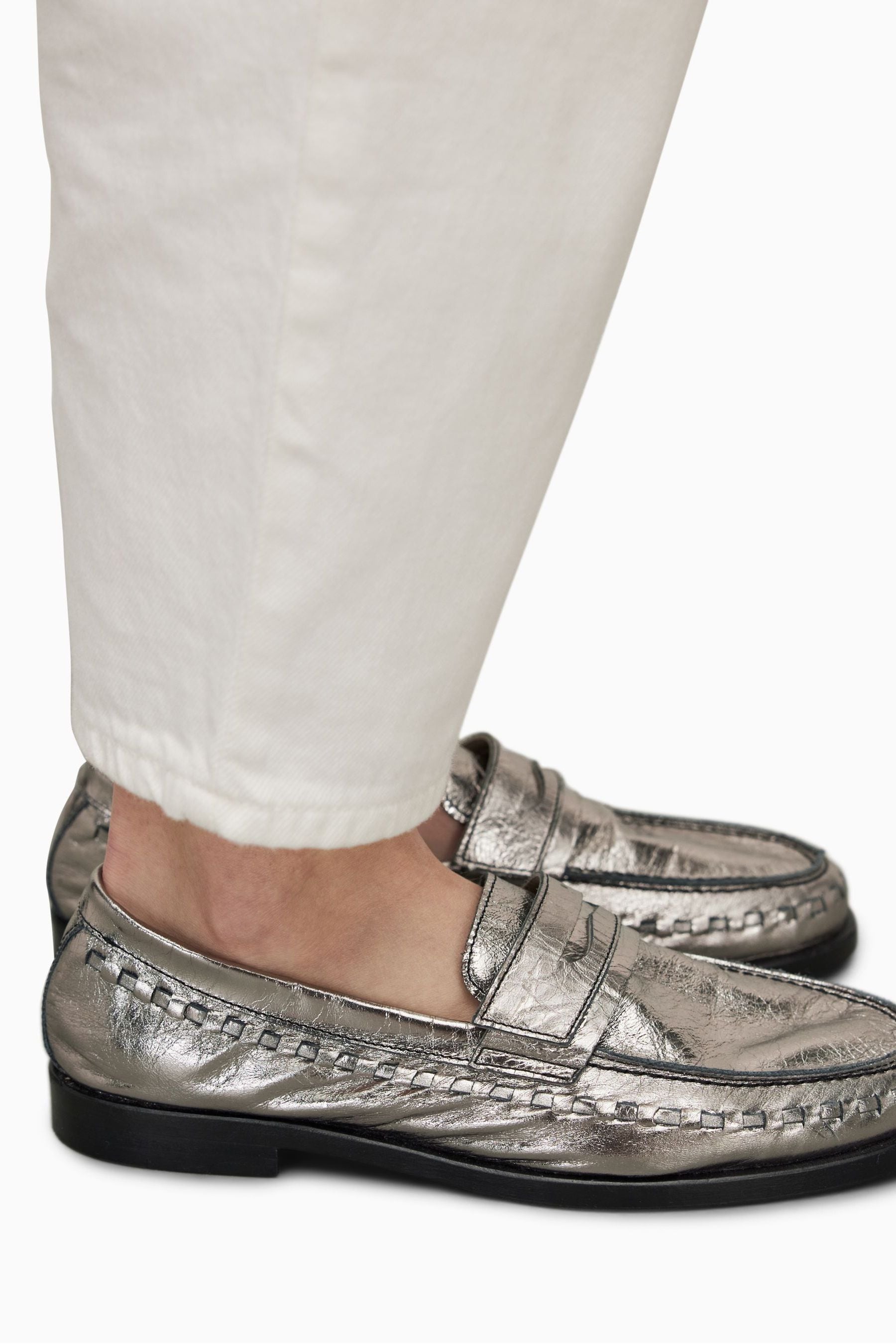 Silver hotsell loafers next
