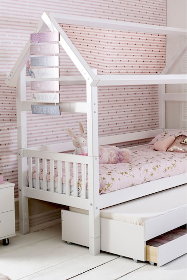 Parisot White Kids House Trundle Bed