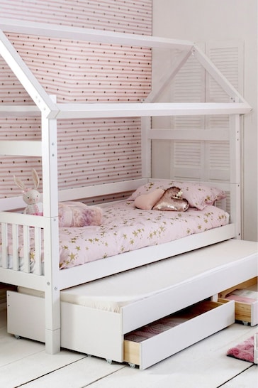 Parisot White Kids House Trundle Bed