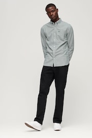 Superdry Green Cotton Long Sleeved Oxford Shirt - Image 2 of 6