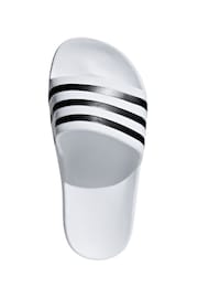 adidas White Sportswear Adilette Aqua Slides - Image 5 of 9