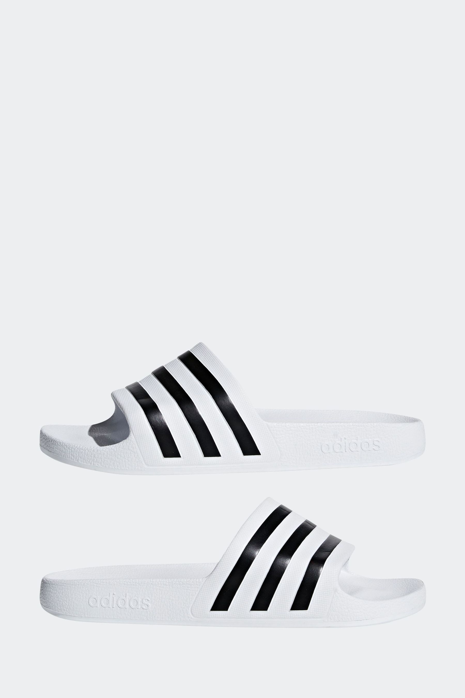Adidas adilette slides white discount