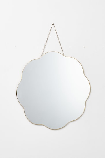 Oliver Bonas Gold Flora Scallop Hanging Mirror